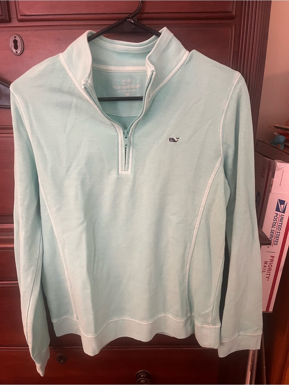 Vineyard Vines Men's Mint Green Quarter-Zip Pullover